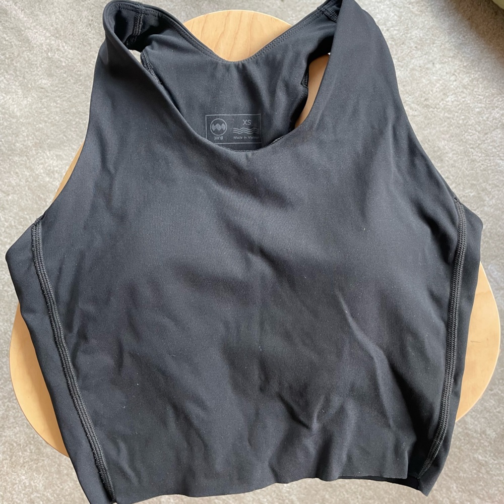 Janji Long Pocket Crop Bra - Midnight / Black - XS